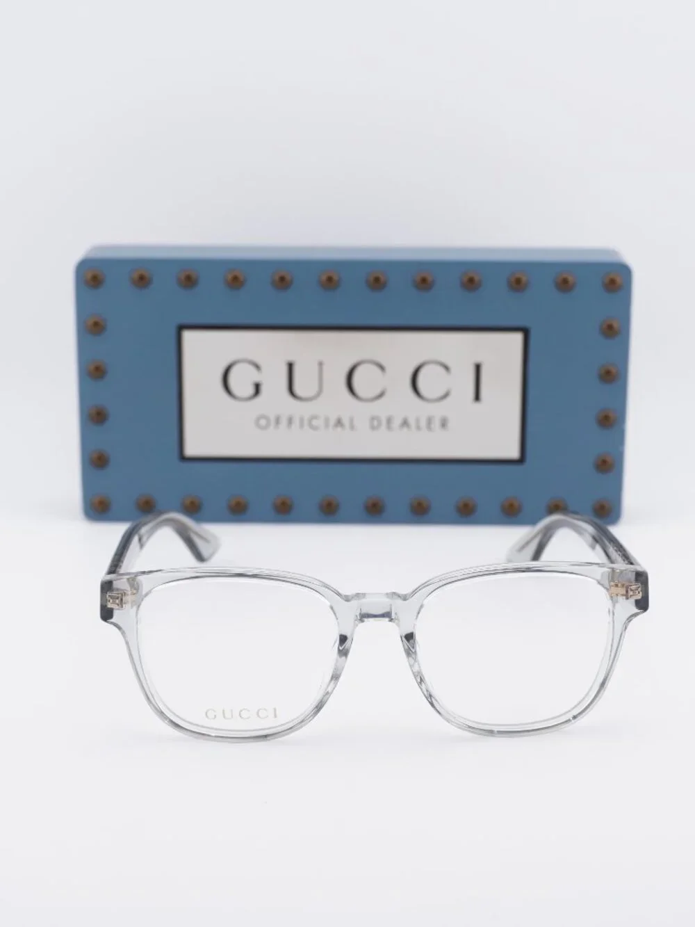 Gucci GG1746OA 003 Square Eyeglasses - Transparent Grey 52mm